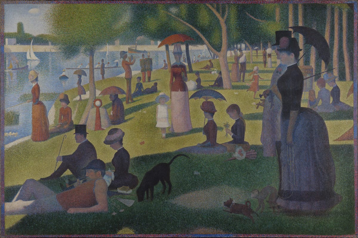 Georges Seurat, Un dimanche après-midi à l’Île de la Grande Jatte (1884) — image de démonstration, domaine public