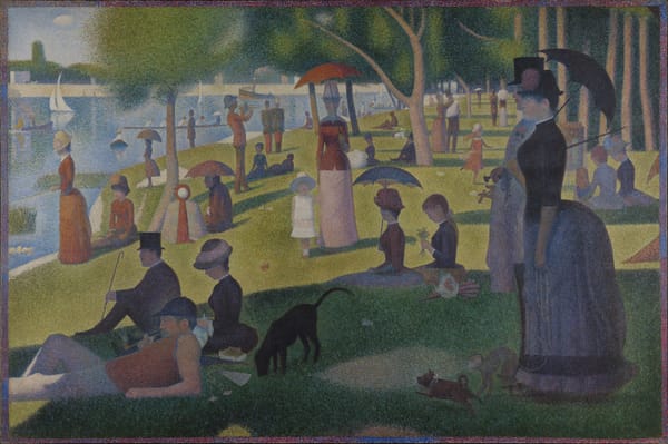 Georges Seurat, Un dimanche après-midi à l’Île de la Grande Jatte (1884) — image de démonstration, domaine public